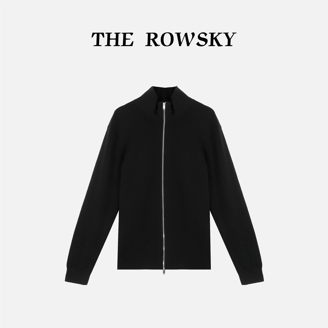 杨圣坤2025新品男士绵羊毛混纺半高领纯色拉链针织外套SK2511123