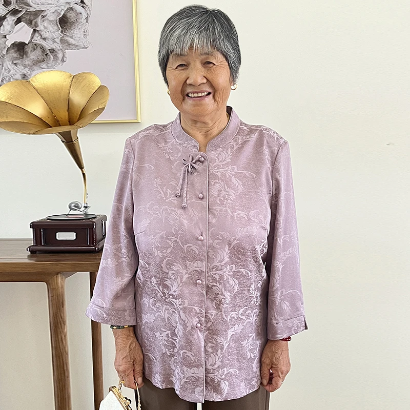 奶奶装夏装新中式国风衬衫女中老年女装国风妈妈装老太太气质衣服