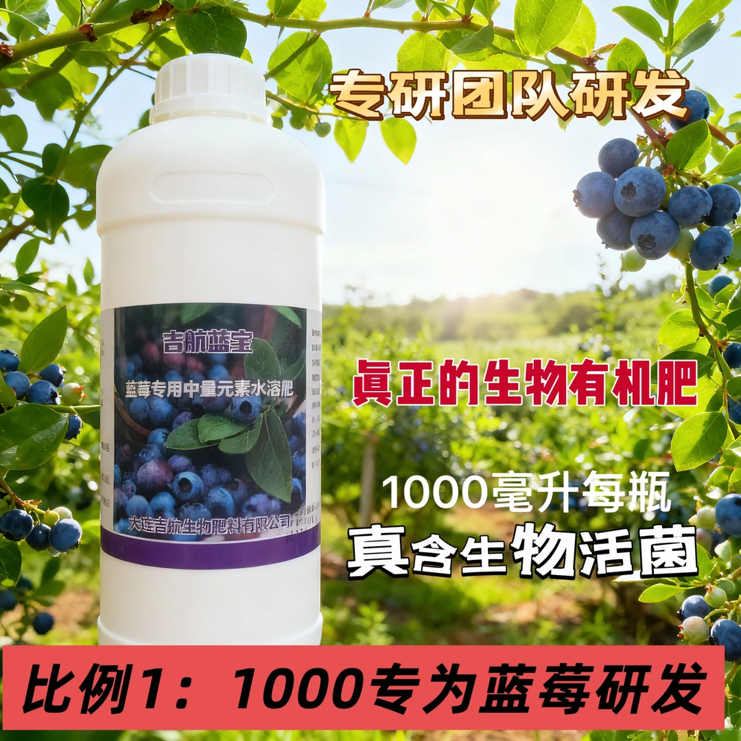 蓝莓生物有机肥营养液生物活菌生根降盐改善抗逆性缓解黄叶盐肥害