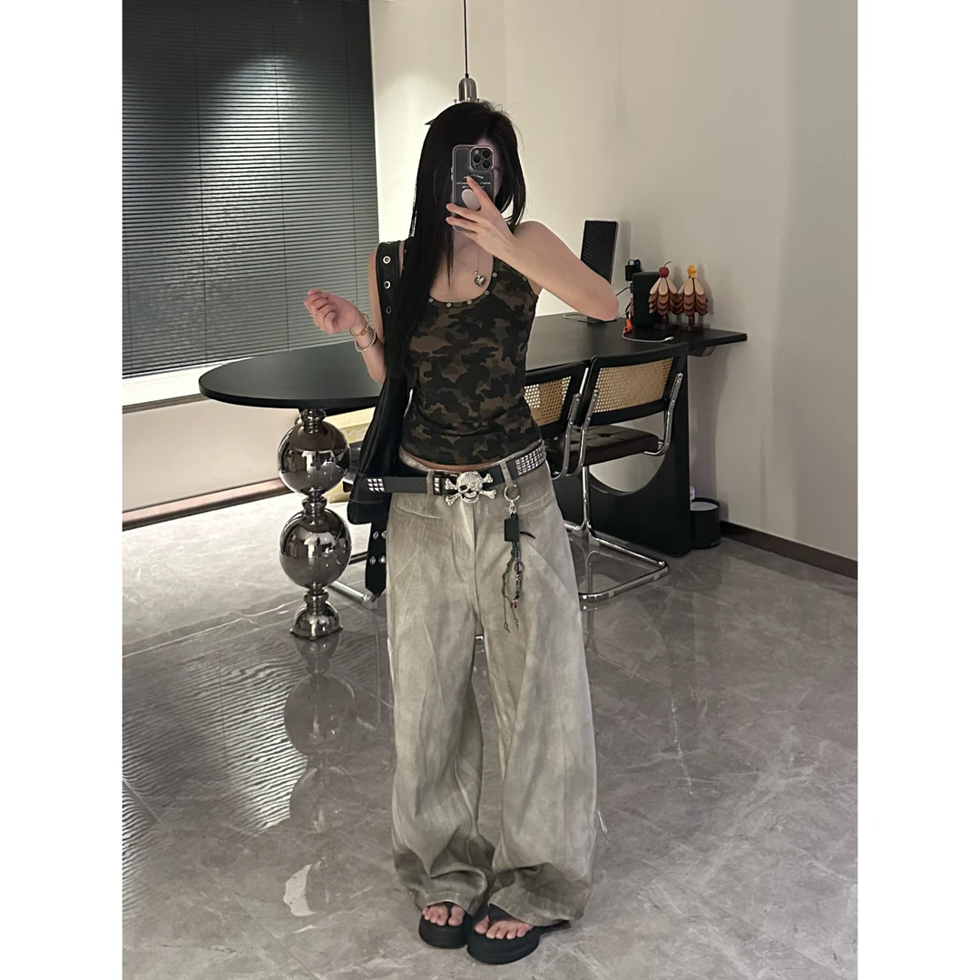 港风潮牛仔裤嘻哈ins潮高街潮流痞帅做旧长裤夏季文艺休闲裤设计