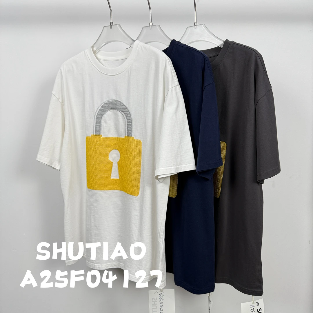 【SHUTIAO】2025夏季：新款小众设计款T恤A25F04127