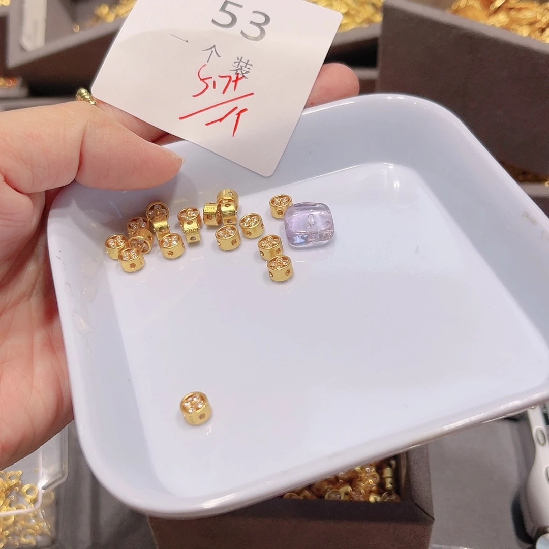 紫晶珠宝半成品银S925镀金镶嵌53