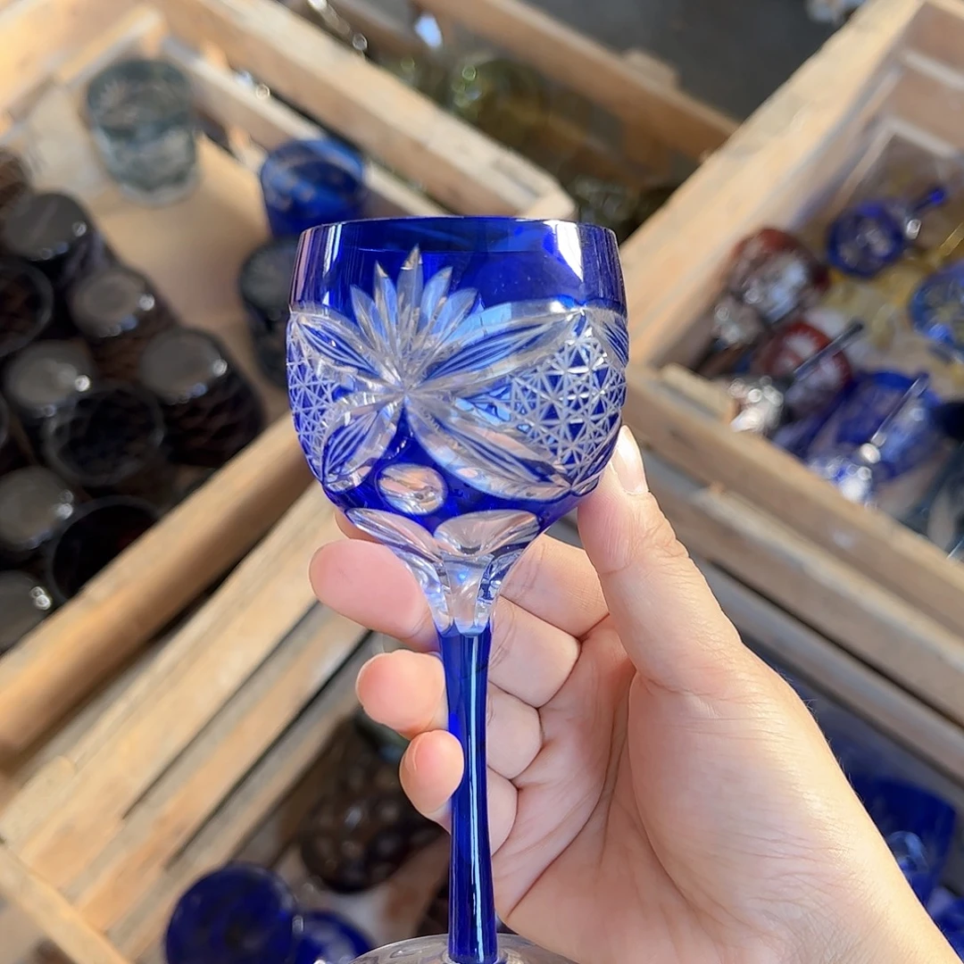 水晶玻璃高脚款微瑕一个