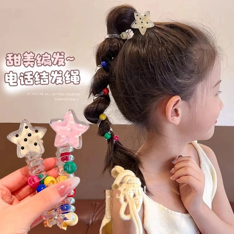 儿童电话线发圈女童发绳小女孩女款扎神器宝宝不伤发皮筋发饰