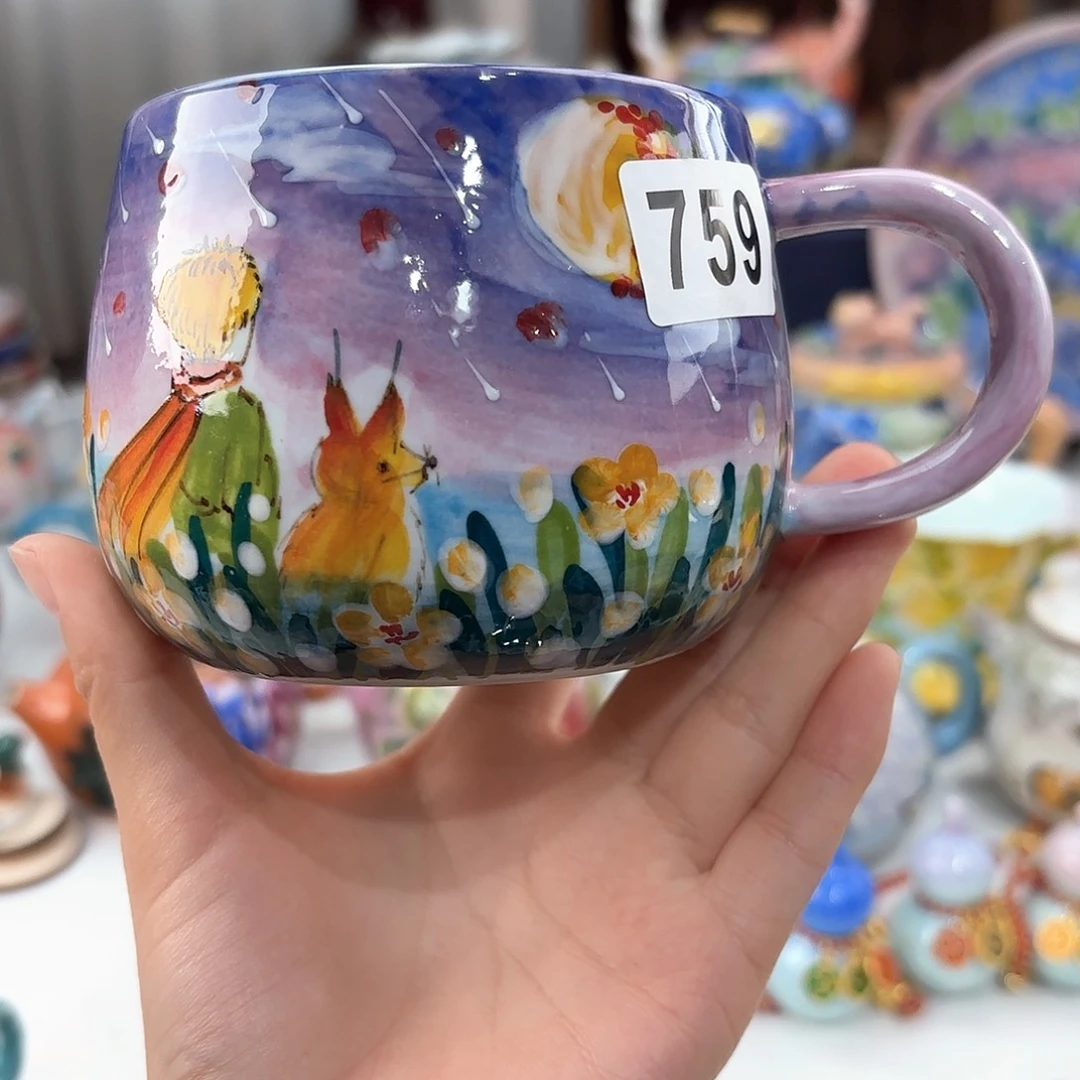 景德镇手绘高温釉下彩陶瓷茶具