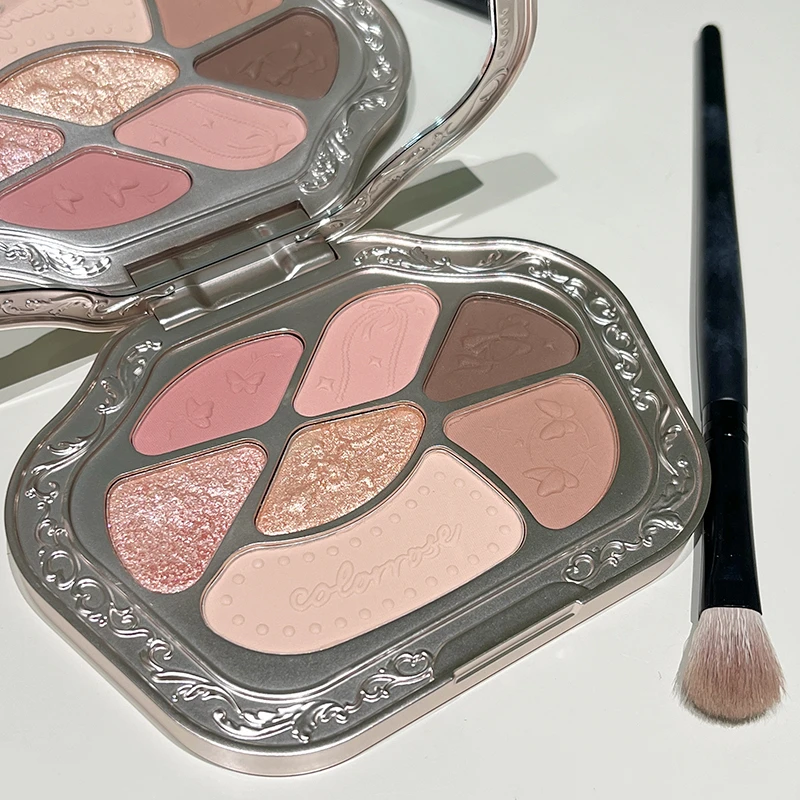 colorrose西洋古董七色眼影盘橘粉色758温柔乌龙蜜桃甜妹杏桃风