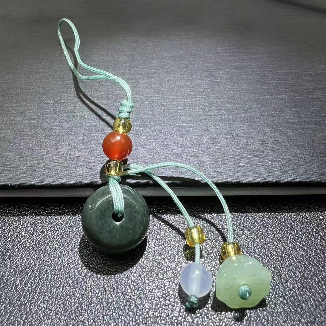 H4714-青玉和田玉平安扣挂饰