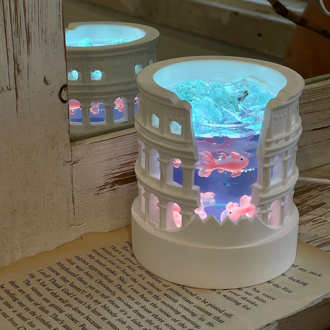 罗马金鱼扩香石水晶香薰礼盒摆件夜灯七夕节生日礼物送女生女朋友