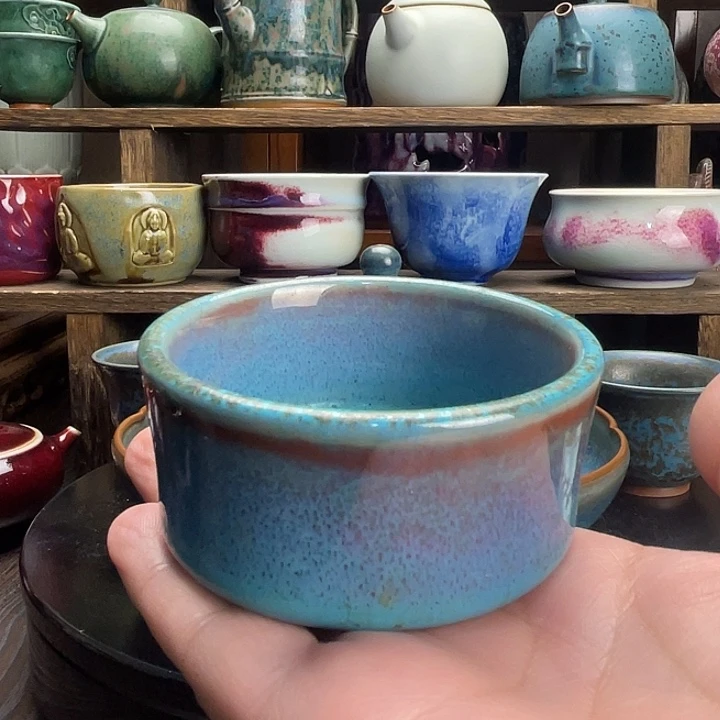 瓷杯子厚胎厚釉普洱杯微微瑕捡漏不退