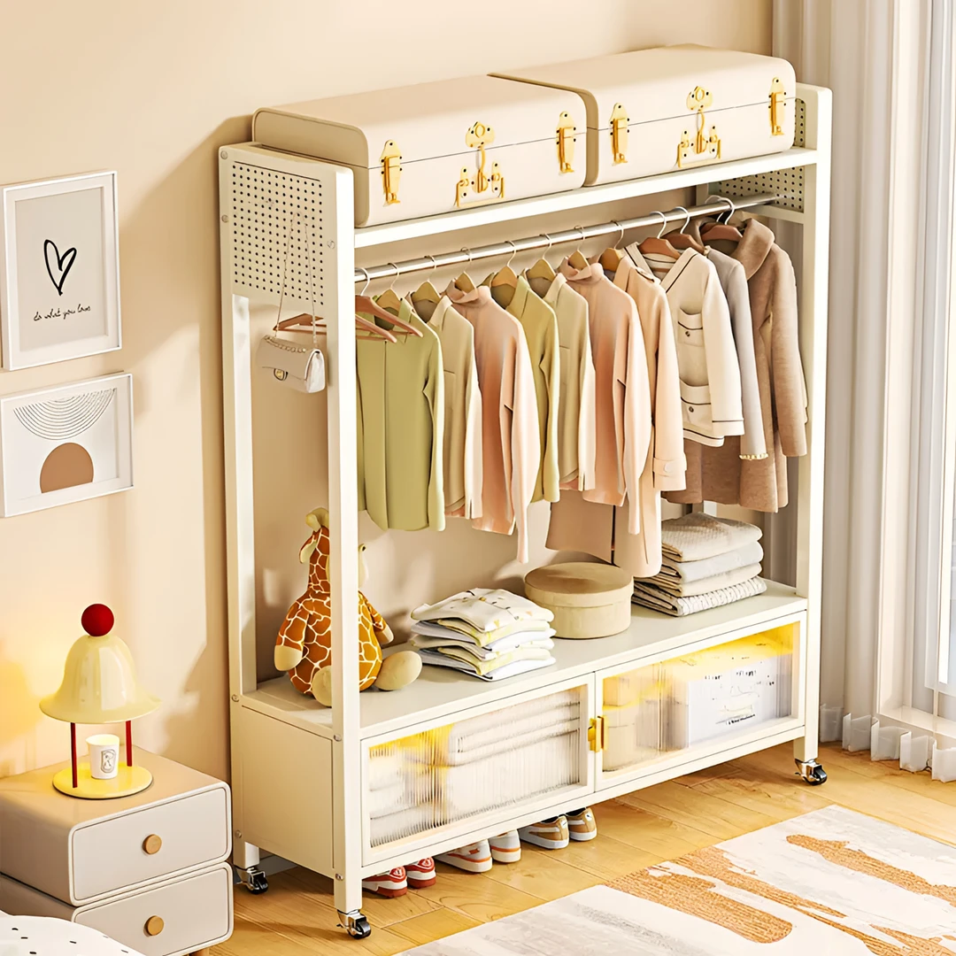 【求求你别走+送轮子送挂钩】 衣帽架落地挂衣架一体卧室简易晾衣架