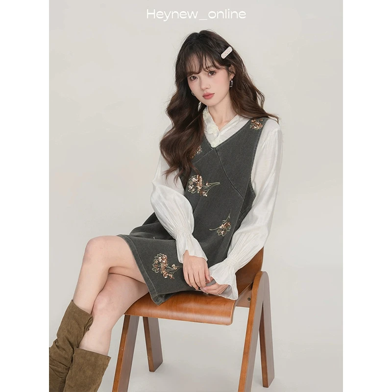 LOVEHEYNEW立体小花套装裙裙子夏季复古春夏-250042HN