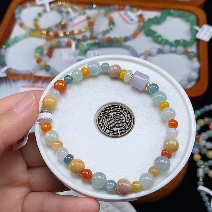 翡翠未镶嵌手串卡7.7mm 半价无鉴赏 20