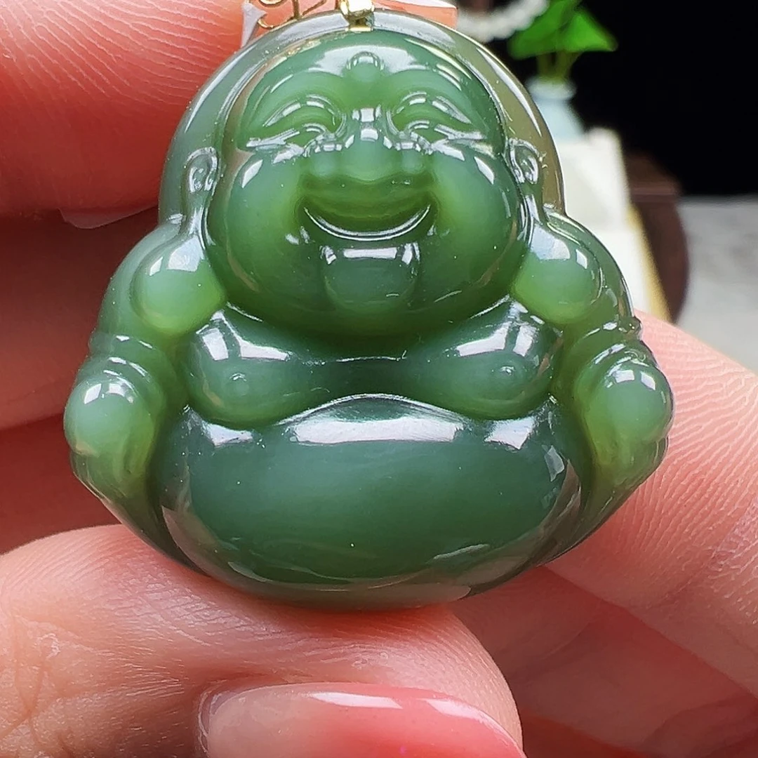 和田玉18K金镶嵌颈饰