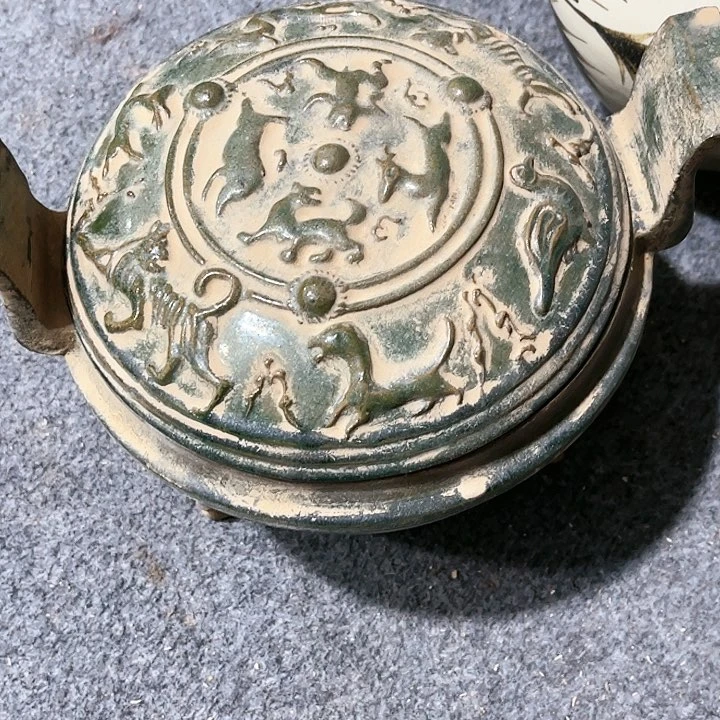 瓦当摆件摆件茶桌茶台陶瓷红**典