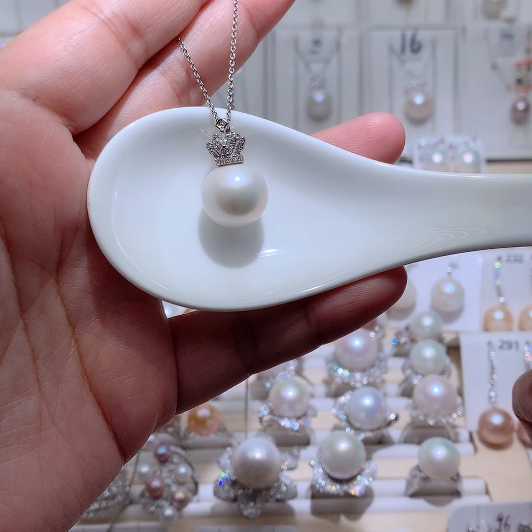 未镶嵌吊坠(赠链)淡水珍珠CC14mm