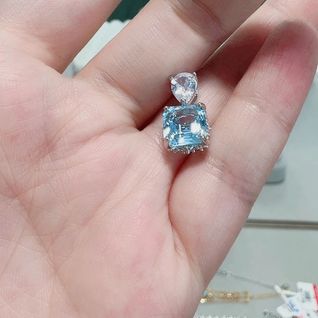吊坠(不含链)托帕石银S925镶嵌吊坠