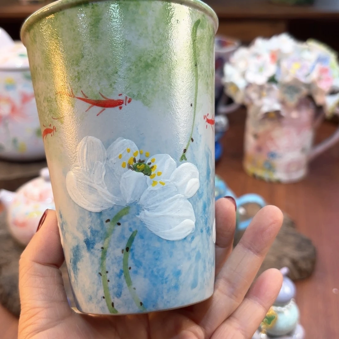 瓷片景德镇手绘高温釉下彩陶瓷茶具