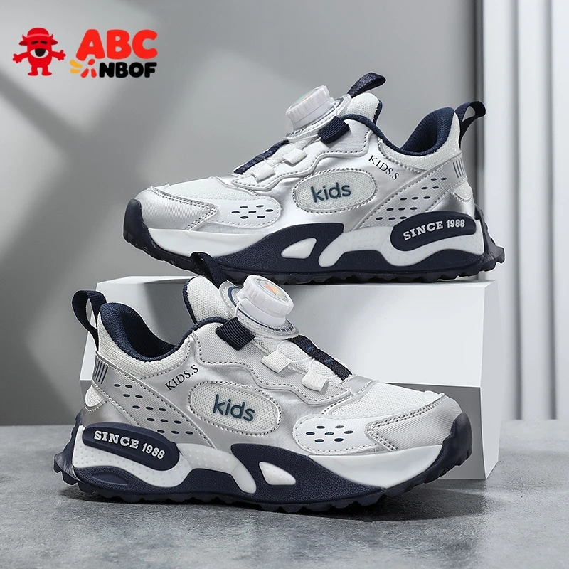 ABC NBOF男童童鞋2025春秋季新款轻便跑步网面透气男孩儿童运动鞋