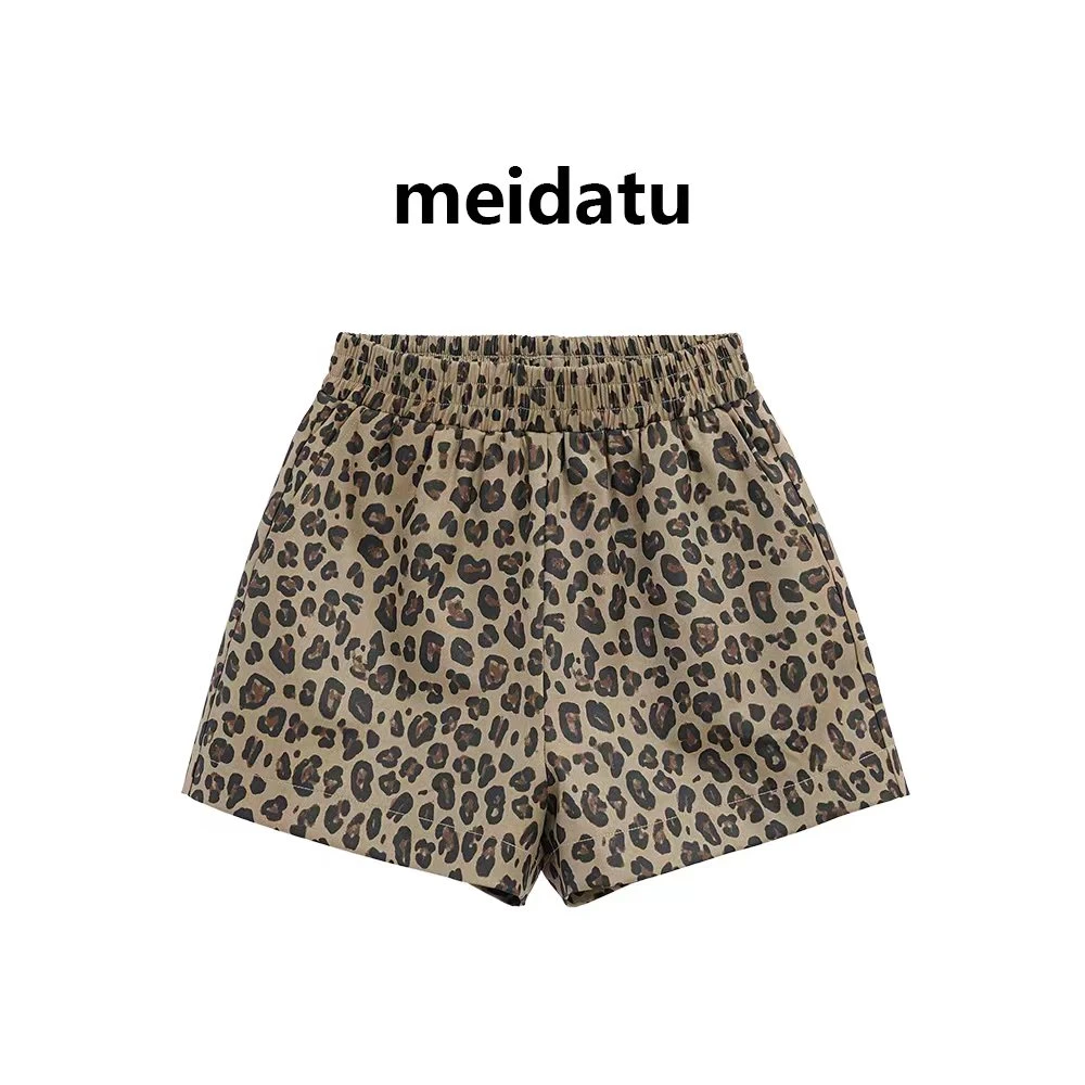 美哒兔（慵懒豹纹）夏季个性吸睛豹纹休闲短裤（高个子版）CK2266-6G