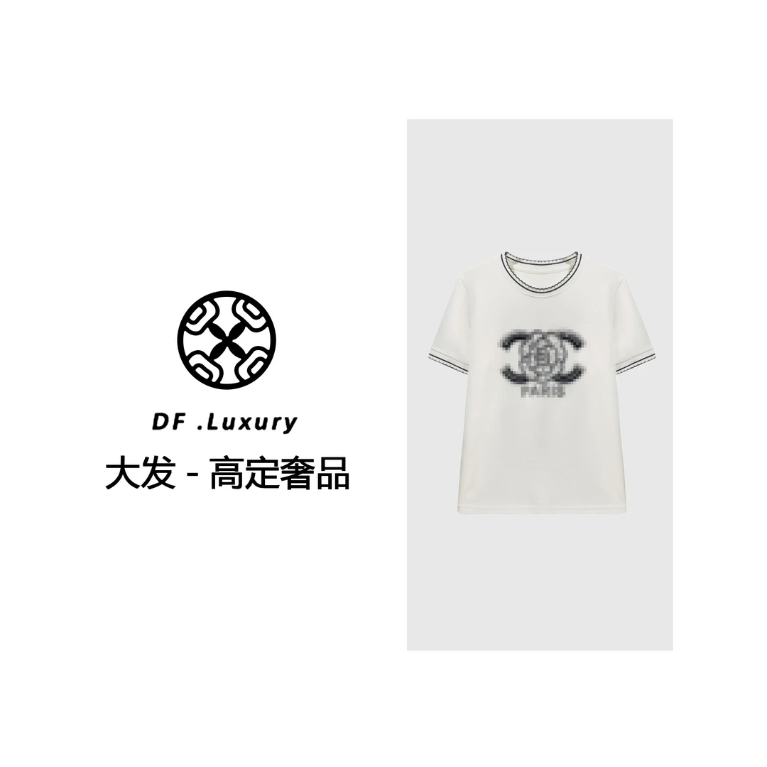 【大发奢品】 66393#烫钻波浪拼接T恤衫2025夏百搭个性潮流上衣