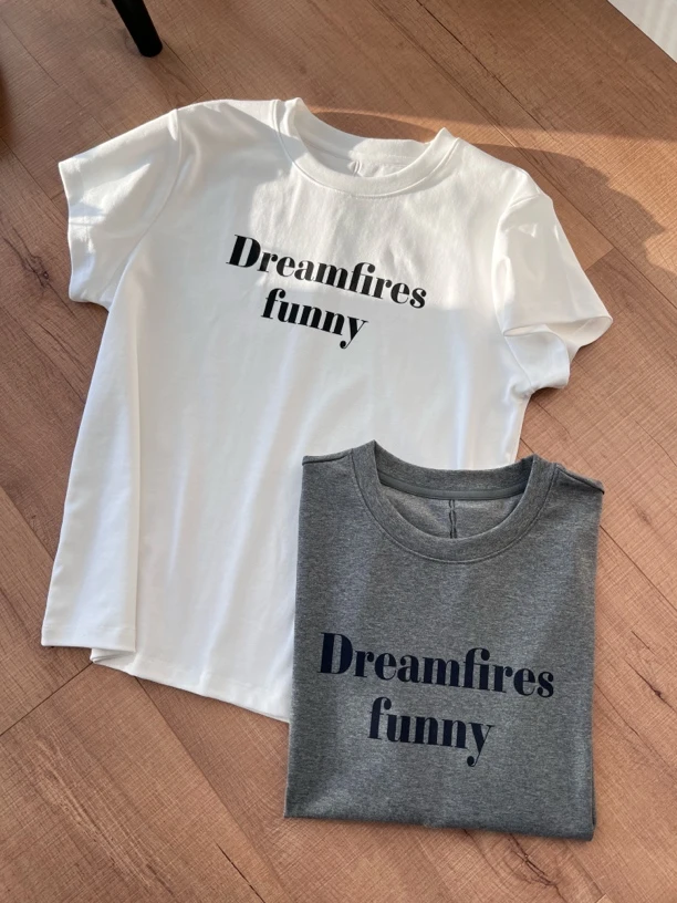 秋季简约字母印花短袖T恤