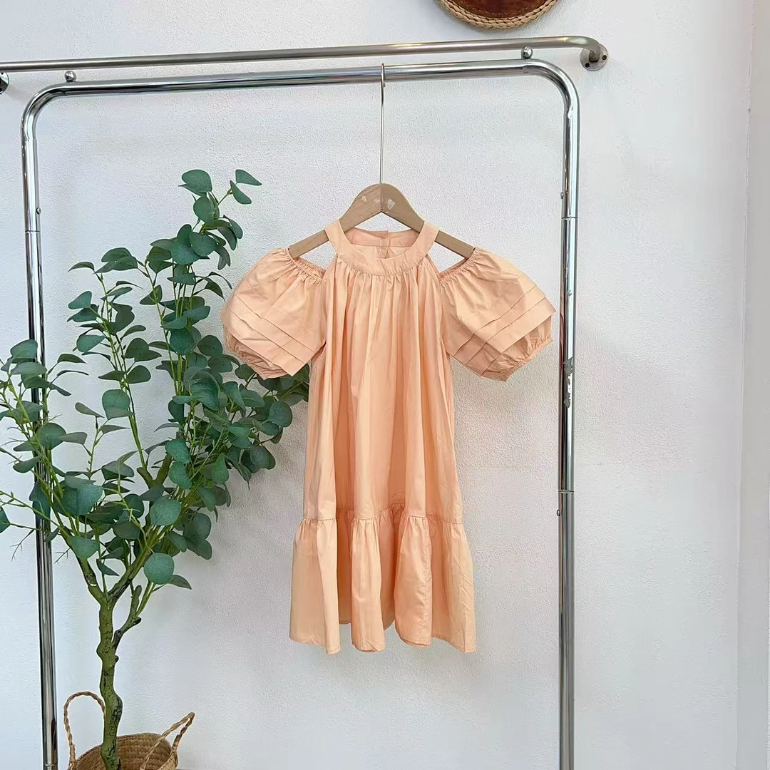 6071锁桔色连衣裙