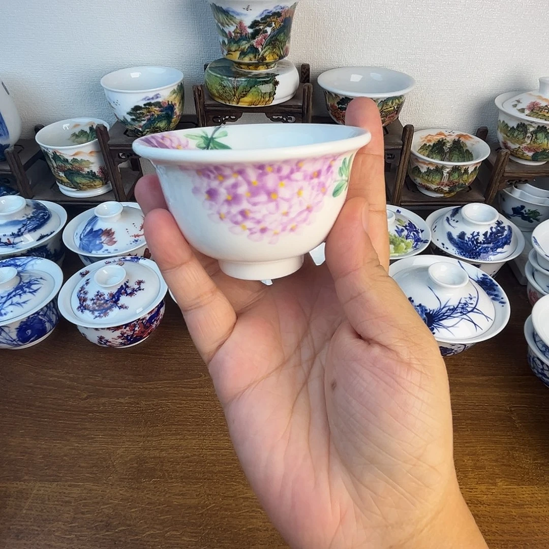 忠意堂釉下彩紫绣球
