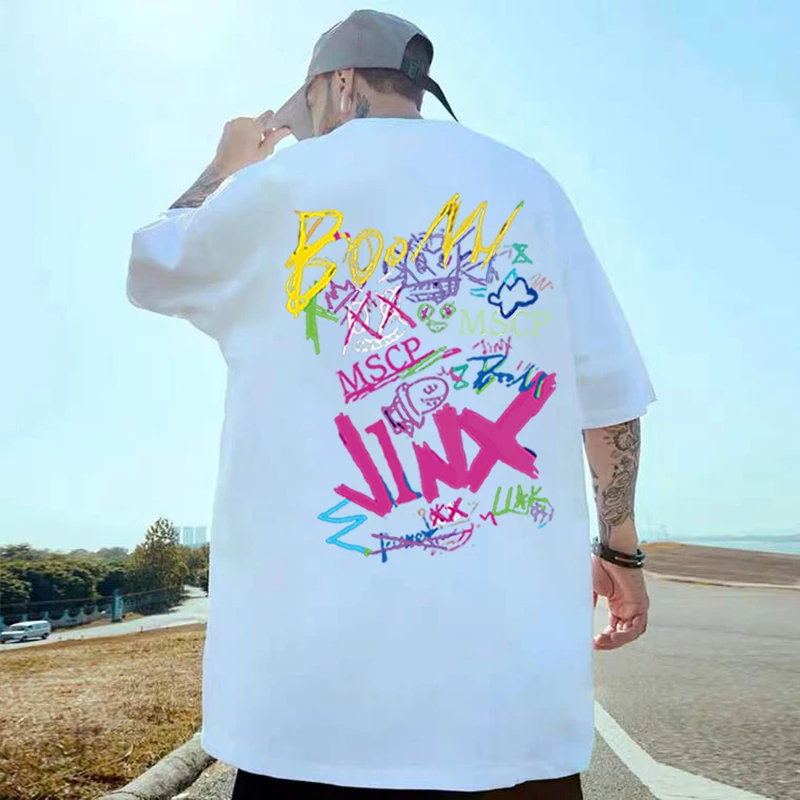 纯棉新款短袖T恤夏季休闲港风宽松加大码潮流韩版情侣百搭上衣男