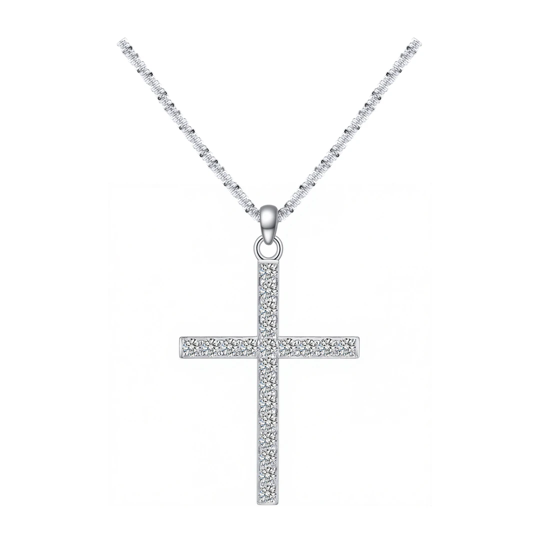 坠链均925银 轻奢吊坠项链十字架嘻哈长款百搭情侣简约时尚潮流
