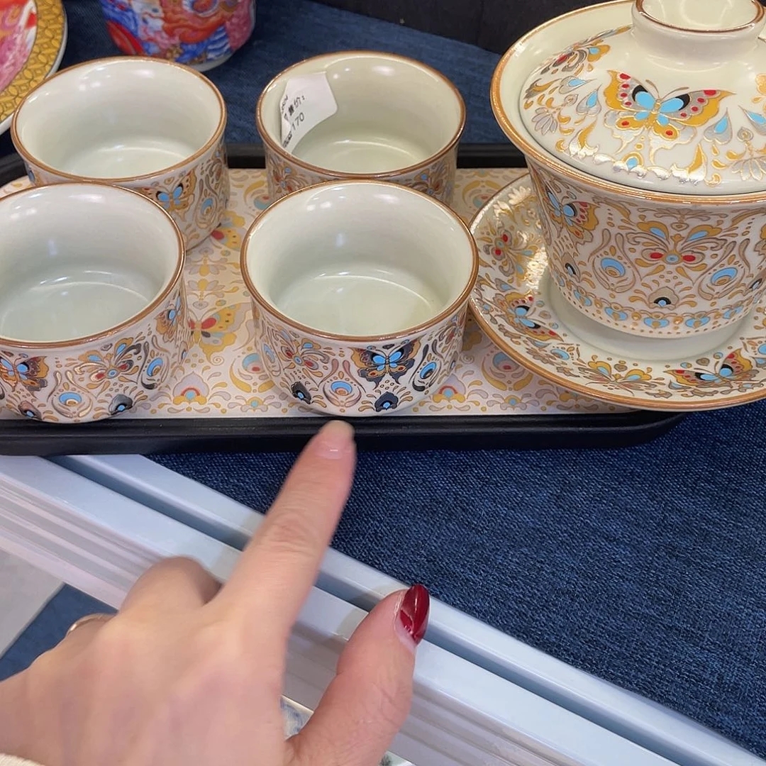 陶景德陶瓷盖碗茶具