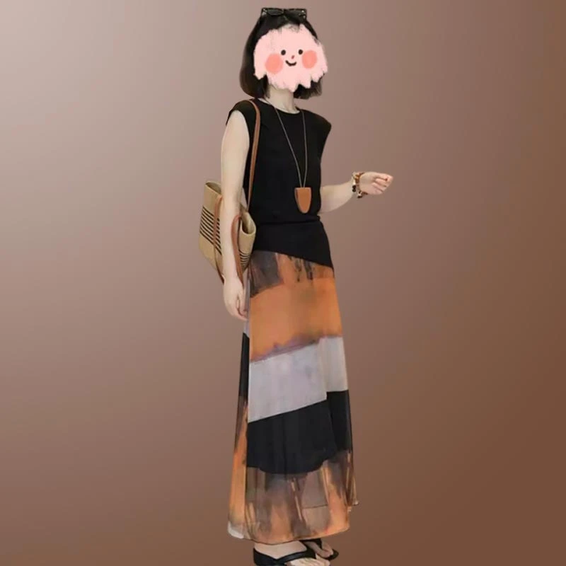 2026年夏季新款女装短袖上衣半身裙两件套装时髦潮款高级感温柔风