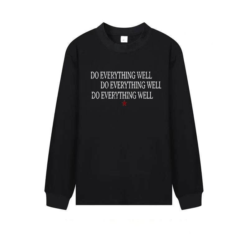 【野子专属】330克重磅红星印花长袖T恤男女同款宽松套头上衣