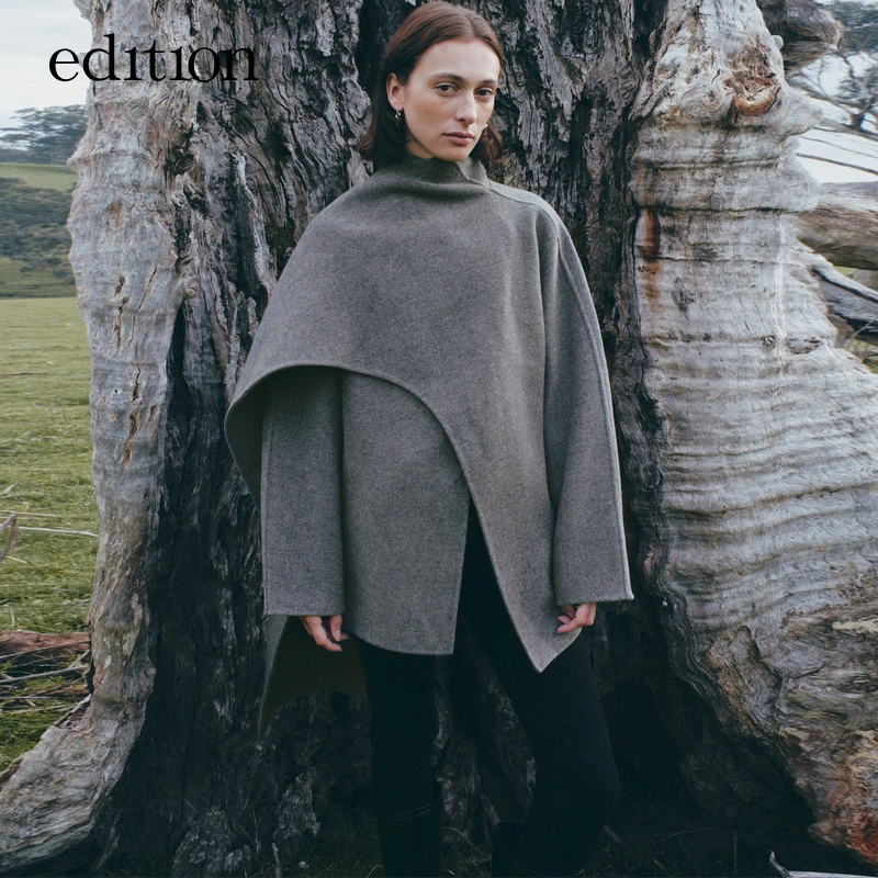 【陈大可】edition双面呢围巾领大衣毛呢外套#EBC3OVCK02