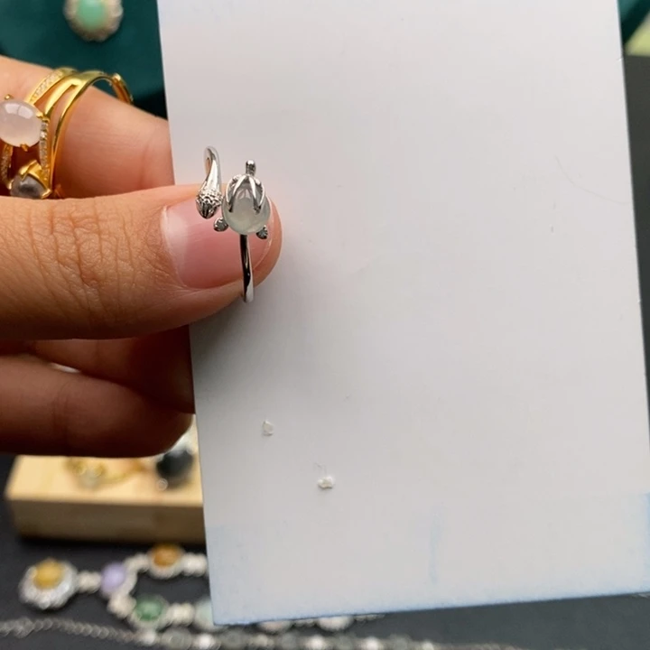 翡翠戒指银S925镶嵌11111