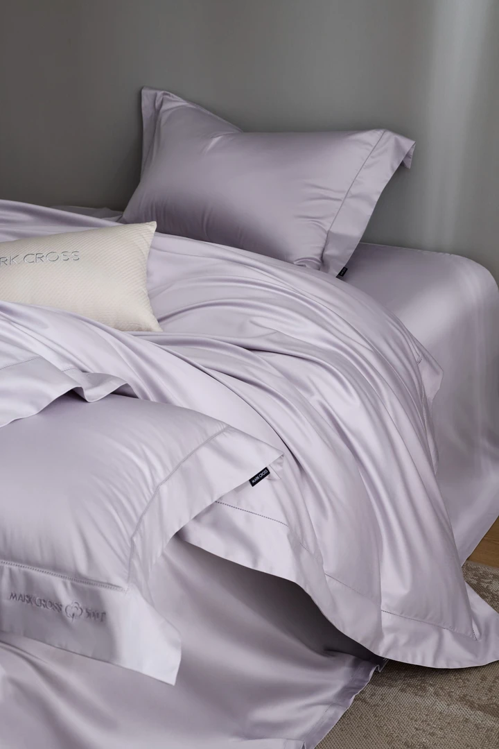 【豆爸专享】MARK CROSS雾奢缎高级简奢长绒棉打孔套件/维多利海岸