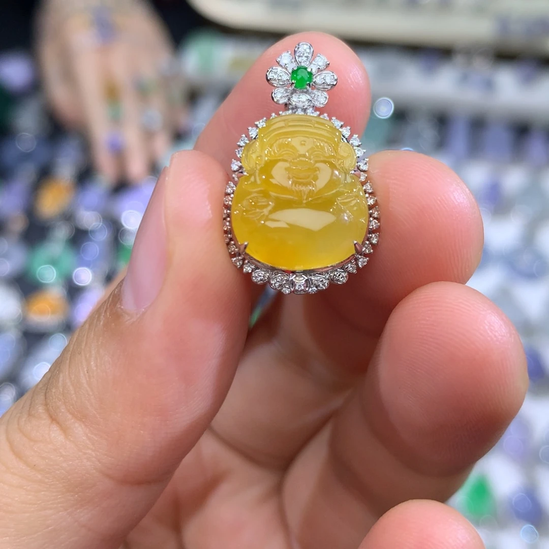 翡翠18K金镶嵌吊坠(不含链)签收后48小时鉴赏期