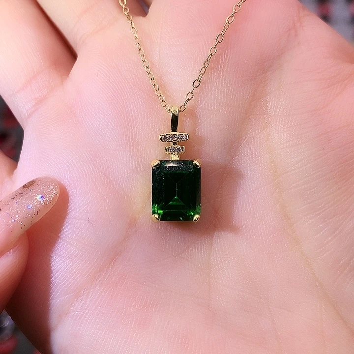 透辉石吊坠银S925镶嵌