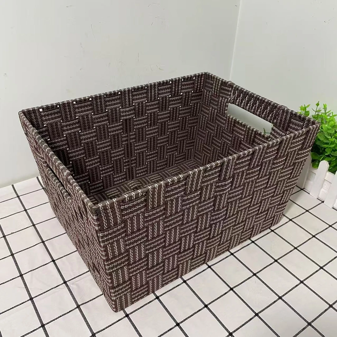 561微瑕款长38宽28高20.5手工编织收纳筐桌面杂物收纳筐橱柜收纳