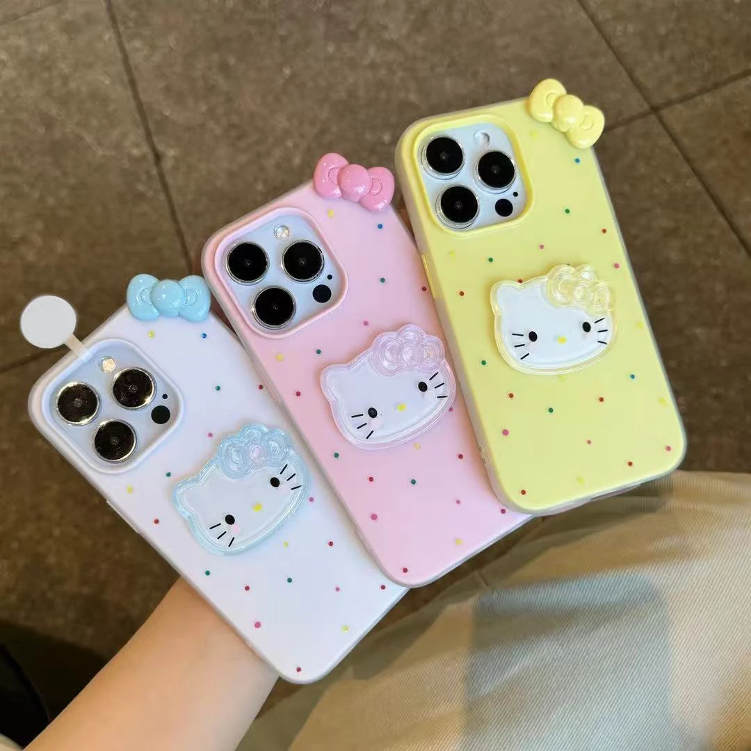 诚星泽波点蝴蝶结猫咪适用苹果17PROMAX手机壳华为OPPO小米VIVO软