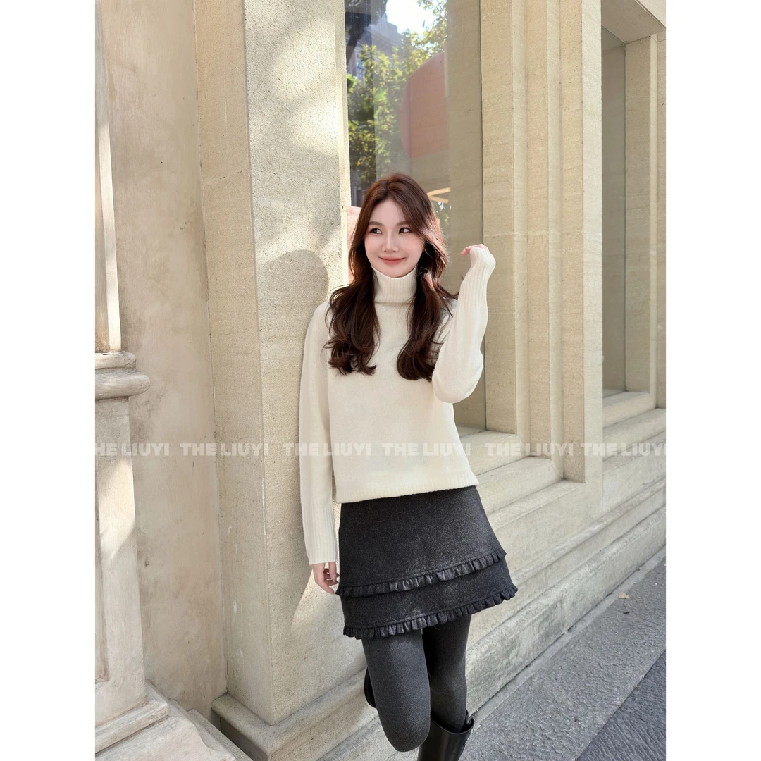 【LIUYI】温柔风全羊毛高领宽松百搭保暖毛衣511232