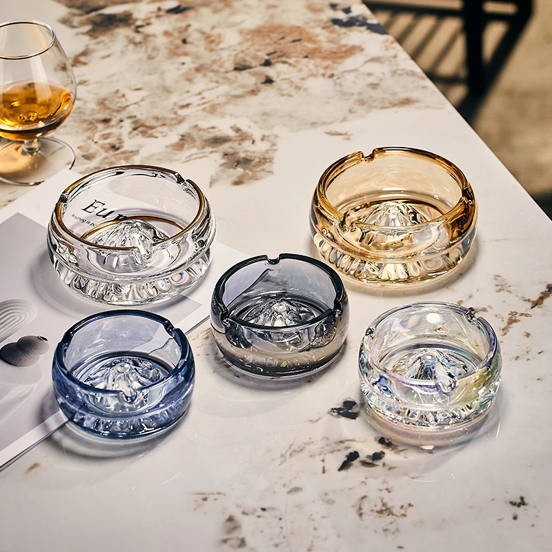 家用大号晶玻璃创意雪茄蝶烟缸适用于客厅办公室