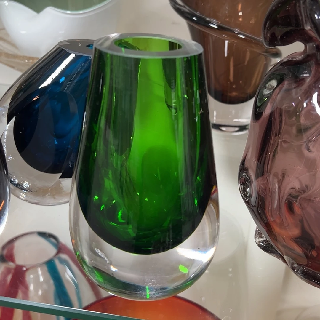 琉璃高15绿色琉璃花器