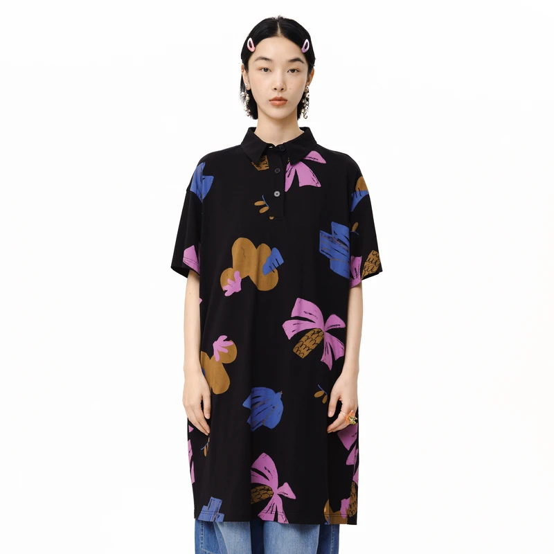 MOVEUP幻走2025夏季新款.FUN 落肩工字褶设计针织连衣裙325111324