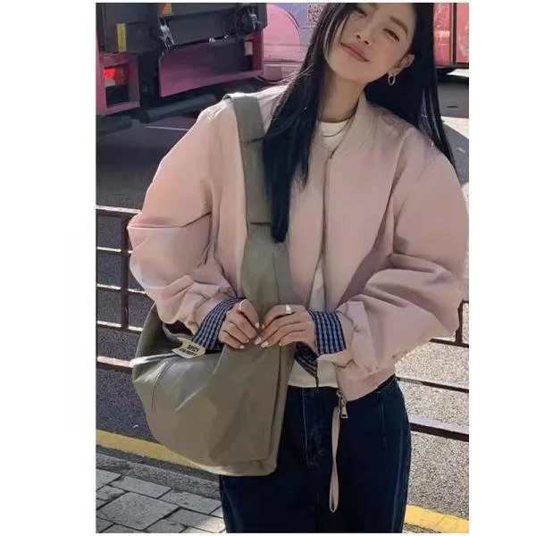棒球服外套女2025秋季新款洋气时尚百搭拼接设计短外套女夹克上衣