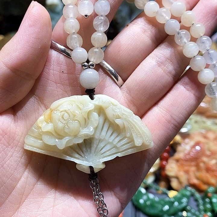 岫玉未镶嵌毛衣链