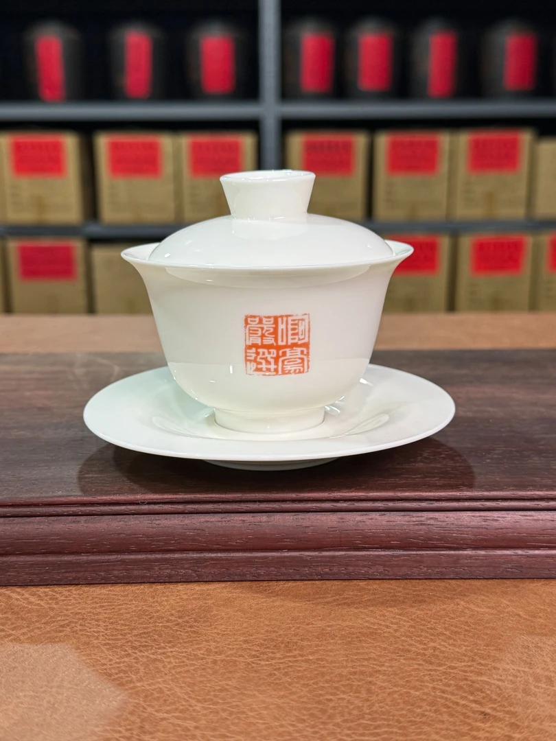 普洱茶175毫升超级好用盖碗高档陶瓷茶盖碗茶具纯白白瓷手工