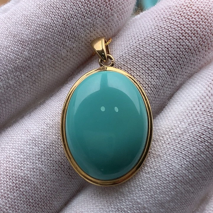 绿松石18K金镶嵌珠宝奇石