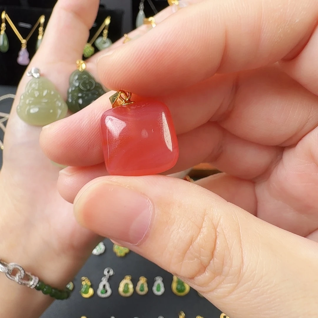 玛瑙/玉髓银S925镶嵌颈饰