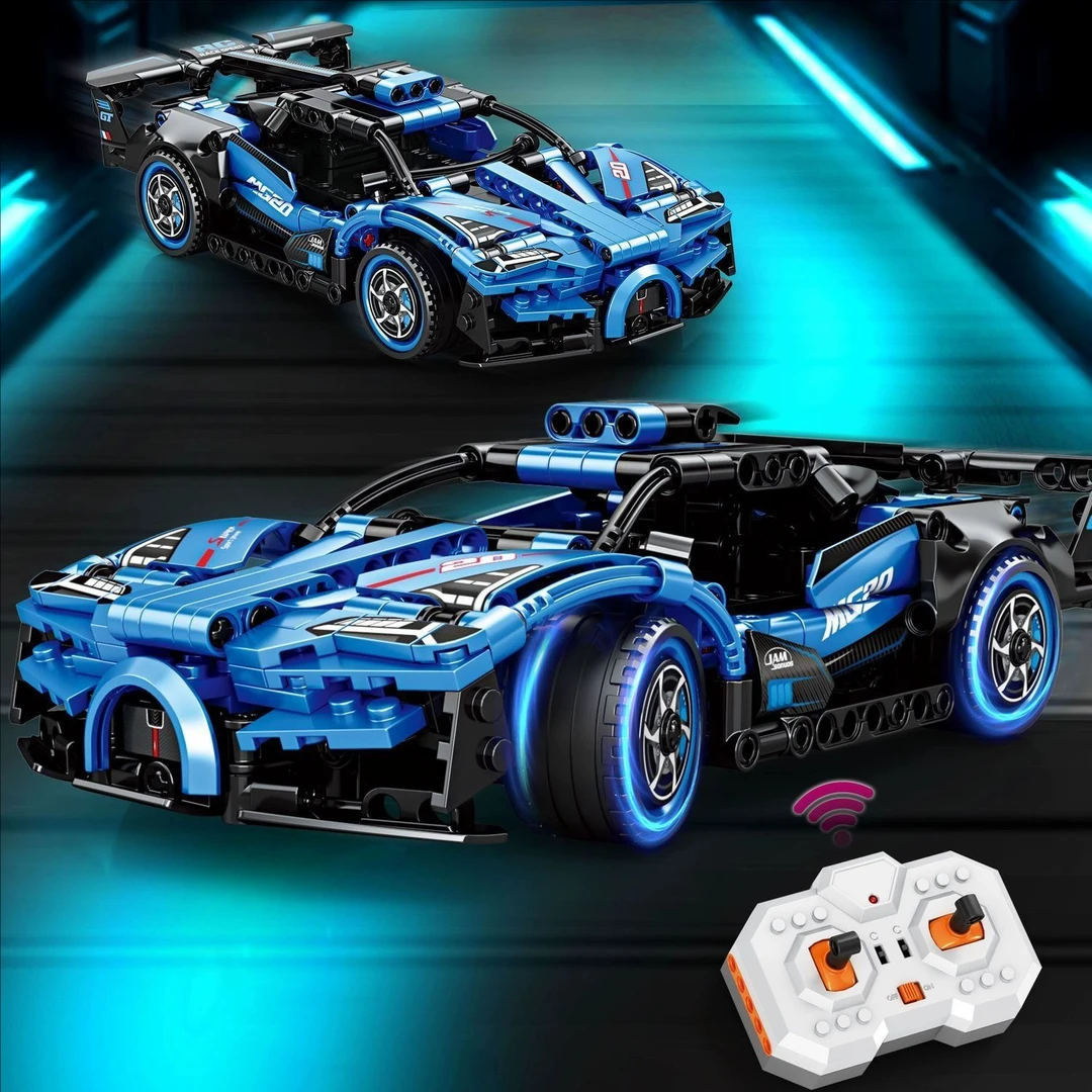科技遥控塞车拼装积木玩具小颗粒拼插拼装积木潮玩摆件8708