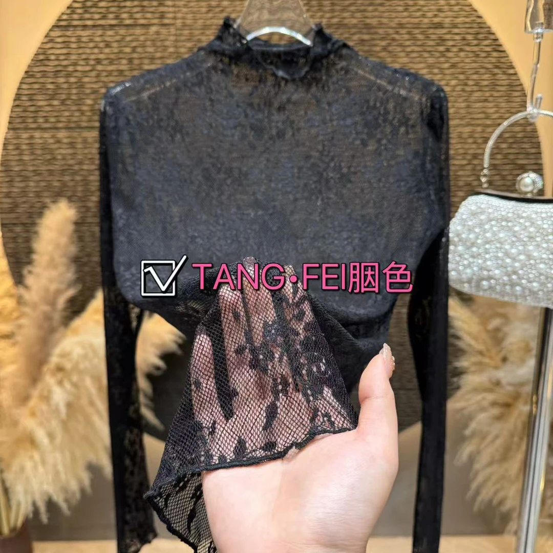 TANG.FEI 胭色【芳华】FL0006打底衫刺绣修身显瘦气质设计师款